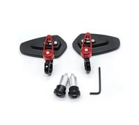 Extension Stand Motorcycle Side Rearview Mirrors Aluminum 7/8'' 22mm Handle Bar Motocross Rear View Mirror(Red)