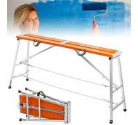 Extension Step Ladder Work Platform, Folding Scaffold Tower Ladder Stool Ben, Height Adjustable Liftable Home Engineering Construction Climbing Step Stool (180cm)