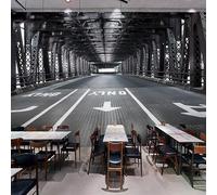 Extension Tunnel Industrial Style Vintage Nostalgia Graffiti Bridge 3D Wallpaper Textured Silk Easy Install Living Room Sofa Bedroom Dining Room Home Decoration Wall-430cm×300cm