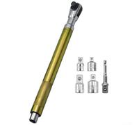 Extension Wrench with Offset Ratchet 12 Inch Length for Pneumatic and Electric Torque Tools, Includes Socket Conversion Adapters for Multiple Drive Sizes
