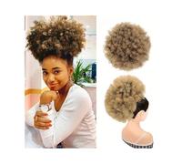 Extensions 1Pcs Afro Puff Drawstring Ponytail Extension for Black Women Clip in Synthetic Afro Curly Bun Hair Pieces for Women(10inch-1BT27)