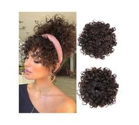 Extensions Afro Puff Kinky Curly Bun Hair Synthetic Drawstring Ponytail Clip In Short Extensions Hairpieces for Women(1B 33)