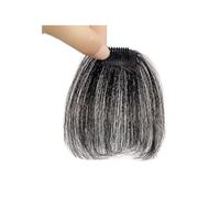 Extensions Bangs for Mens Clips in Real Hair Bang Cover High Forehead Natural Fake Fringe Extension for Daily Wear(Brown black,Small)
