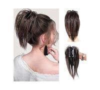 Extensions Messy Bun Hair Piece, 12" Claw Clip Synthetic Straight Ponytail Hair Extensions for Women(8L)
