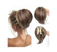 Extensions Messy Claw Clip Bun Hair Piece for Women Short Straight High Ponytail Extension Tousled Updo for Women(#144)