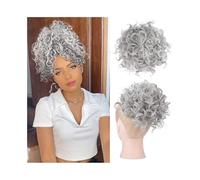 Extensions Messy Curly Hair Bun Scrunchie Extensions Synthetic Elastic Drawstring Wave Curly Ponytail Hairpiece for Women(10AT1001)
