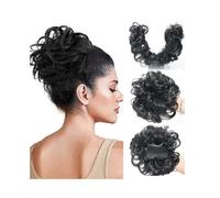Extensions Synthetic Hair Bun Extensions Side Comb Clip in Messy Curly Hair Chignon Scrunchies for Women for Women(Natural Black)