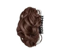 Extensions Synthetic Messy Bun Hair Extensions Claw Clip Wavy Curly Ponytail Hairpiece for Women(Cool Brown)