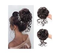 Extensions Synthetic Messy Bun Hair Piece with Tendrils Claw Clip Curly Hair Scrunchie Ponytail Extensions for Women(4)