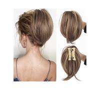 Extensions Synthetic Messy Bun Scrunchies Synthetic Straight Chignon Claw Clip in Ponytail Hairpiece for Women(86H10)