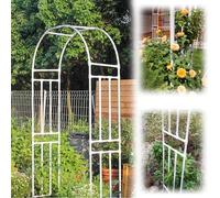 Extérieur en Métal pour Rosiers et Plantes, Trellis Antirouille, Largeur 120-320 cm, Idéal pour Décoration de Jardin et Support de Plantes (Blanc, W120cm x H270cm)