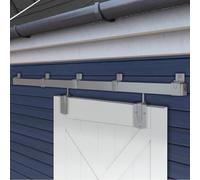 Exterior Barn Door Hardware, BARNSMITH 5FT Sliding Barn Doors Hardware Kit Heavy Duty Track for Indoor and Exterior Doors，Wall Mount Kit, Silver(NO Door, Hardware Only)