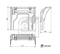 FEBI BILSTEIN 1001381 Wing Rear Left Lower 650mm Length Fits MERCEDES-BENZ