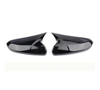 Exterior Car Exterior Mirror Housing For Civic 10th 2016-2020 Carbon Look Horn Shape Style Rear View Side Mirror Cover Caps Rearview Cover(Bright black)