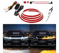 Exterior Car LED Hood Light Strip,Dual Color Dynamic Scan Start Up Hoodbeam Kit,Led Daytime Running Lights White&Amber Switchback Sequential Turn Signal Lights for Cars, Trucks,SUV(50inch/1set)