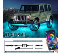 Exterior Car Underglow LED Strip Lights, RGB Neon Accent Lights Kit with Music Mode, Multicolor Waterproof Underbody System Lights - Wireless Bluetooth APP Control, DC 12-24V (RGB-2×59inch+2×35inch)
