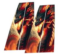 Exterior Door and Window Pillar Sticker, Car Central Column Sticker, Car Central Column Sticker - Black Wolf Swallowed by Flames Door Window Cover L