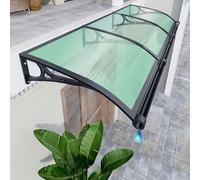 Exterior Door Awning Canopy Polycarbonate Rain Shelter for Home UV & Snow Protection Large Size 120x440cm 47x173in Grass Green Roofing Cover