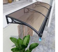 Exterior Door Awnings - Polycarbonate Canopy for Rain & Snow Protection UV-Resistant Home Shelter 100x110cm Brown Window AwningRoofing Canopy