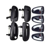Exterior Door Handle Set 8pcs / Fit for Hyundai Accent 1.5L 1.6L 2000-2006 Outside & Inside Door Handle Front Rear Left Right Driver Passenger Black/Chrome(Chrome Kit)