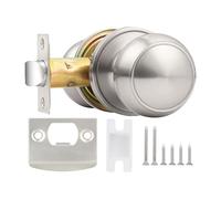 Exterior Door Lock Set | Entrance Door Handle | Keyless Knob Replacement for Bedroom Living House Apartment School Nursery Home Security Inside Outside