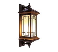 Exterior Light Chinese Style Solar Wall Light Outdoor Waterproof Retro Wall Lantern Wall Mounted Lighting Fixture Decorative Lamp for Porch Backyard Garage Patio Outdoor Wall Light (Color : C) (B)