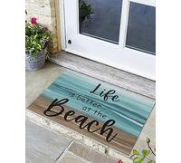 Exterior Mats Watercolor Abstract Beach Quote Words Sunmmer Theme Muddy Mat Absorbent Entrance Mat Stylish Door Mat For Front Back Door Entrance 40×60Cm