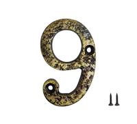 Exterior Metal House Number with Screws - Heavy Duty Outdoor House Numerals, House Door Sign, Outdoor House Numbers Vintage Design 9