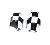 Exterior Mirror For Mini for Cooper S for Hatchback Convertible R50 R52 R53 The Black Flag Rear View Mirror Covers Decoration Car Accessories(Grid,Right Hand Drive)