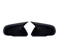 Exterior Mirror Housing For Mustang 2015-2022 1 Pair Glossy Black Carbon Fiber Color Rearview Side Mirror Cover Caps Mirror Covers Cap(Lamp style Black)