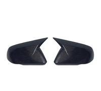 Exterior Mirror Housing For Mustang 2015-2022 1 Pair Glossy Black Carbon Fiber Color Rearview Side Mirror Cover Caps Mirror Covers Cap(Lamp style Carbon)