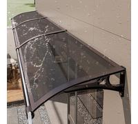 Exterior Modern Front Door Awning With Aluminum Bracket, Overhang for Windows, Polycarbonate Canopy With Rain Gutters, Snow UV Protection (L100*W200cm/L40)