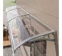 Exterior Modern Front Door Awning With Aluminum Bracket, Overhang for Windows, Polycarbonate Canopy With Rain Gutters for Snow UV Protection (L80*W160cm/L32*)