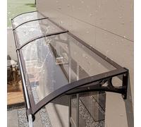 Exterior modern front door awnings,awning for door entrance with Aluminum Bracket,overhang awning for windows,polycarbonate awning & canopies,with rain gutters,rain snow UV Protection.(L60*W160cm/L24*