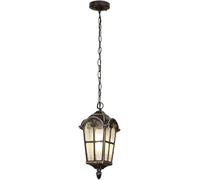 Exterior Pendant Light Rainproof Outdoor Ceiling Light with Oil Rubbed Bronze Finish Metal Frosted Glass Porch Hanging Lantern,Contemporary Dining Room
