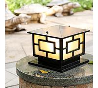 Exterior Rainproof Pillar Light Traditional Landscape Waterproof Outdoor Pillar Light Column Lamp Aluminum Glass Globe Post Lanterns American Patio Villa Garden Gate Street Lighting (Black Style: La