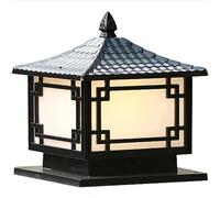 Exterior Rainproof Pillar Light Traditional Victoria Landscape Waterproof Column Lamp Aluminum Acrylic Globe Post Lanterns American Patio Villa Garden Gate Street Lighting, Black