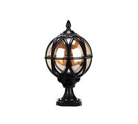 Exterior Rainproof Pillar Light Traditional Victoria Landscape Waterproof Outdoor Pillar Light Column Lamp Aluminum Glass Globe Post Lanterns American Patio Villa Garden Balcony Gate Street Lighting