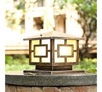Exterior Rainproof Pillar Light Traditional Victoria Landscape Waterproof Outdoor Pillar Light Column Lamp Aluminum Glass Globe Post Lanterns American Patio Villa Garden Gate Street Lighting (Gold 3