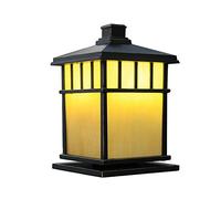 Exterior Rainproof Retro Aluminum Courtyard Landscape Decorative Pillar Lamp Wall Lamp Square Outdoor IP65 Waterproof Column Head Lamp New Chinese Outdoor Wall Lamp Aluminum Garden Lamp Lawn Li The