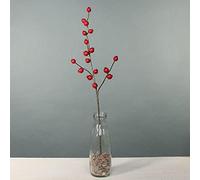 Exterior Rose Hip - Red Berry Spray Branch - Christmas Artificial Greenery