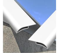 Exterior Wall Drip Edge White Rain Diverter 2 Pieces Aluminum Alloy Roof Eave Protector 50mm Wide x 150cm Long Gutter Splash Guard for Effective Water Dge