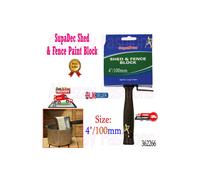 Exterior Wood Timber Garden Shed & Fence Paint Block Brush 4"/100mm
