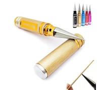 Exteriorm Multipurpose Manual Hole Punch, DIY Punchs Polishing Grinder Tool, Steel Metal Universal 0-14mm Hole Puncher Reamer, for Leather, Crafts, Metal, Plastic (Gold)