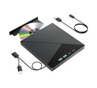 External 4K Blu ray Optical Drive Portable CD DVD +/-RW Player for Laptop PC Bluray Burner with USB 3.0 Type-C SD TF Card Slots