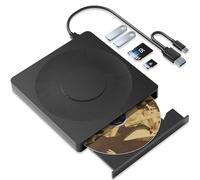 External 5-in-1 Laptop DVD Drive with LightScribe DVD Burner CD-ROM USB 3.0, Compatible with Windows XP/7