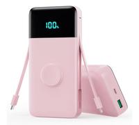 External Battery 26800 mAh with i-Watch Charger, 25 W PD+QC4.0 USB C Power Bank 2 Integrated Cables Quick Charge Portable Battery Charger 5 Outputs Compatible with Apple Watch, iPhone, Samsung, Xiaomi