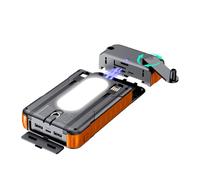 External Battery with Solar Charger | Shockproof with Torch | External Battery with Crank and Solar | for Tablet Camera Smartphone Camping Travel Road Trip