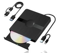 External Blu Ray Drive, Portable Blu Ray Drive with Extension Data Cable | with USB 3.0 and Type-C, Blu Ray DVD/CD/BD Player, 3D Optical Bluray Drive Compatible With Window Macos for Macbook Laptop