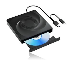External Blu-ray Drive, USB 3.0 Type-C Slim Optical External Bluray/DVD Burner with USB 3.0 and Type-C CD/DVD Burner, 3D Blu-ray Drive, Compatible with Windows XP/7/8/10 MacBook Laptop and Desktop